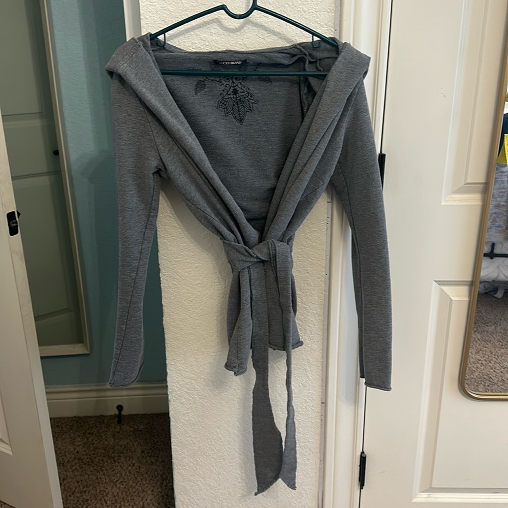 Lucky brand yoga tie front hoodie 
Gently used